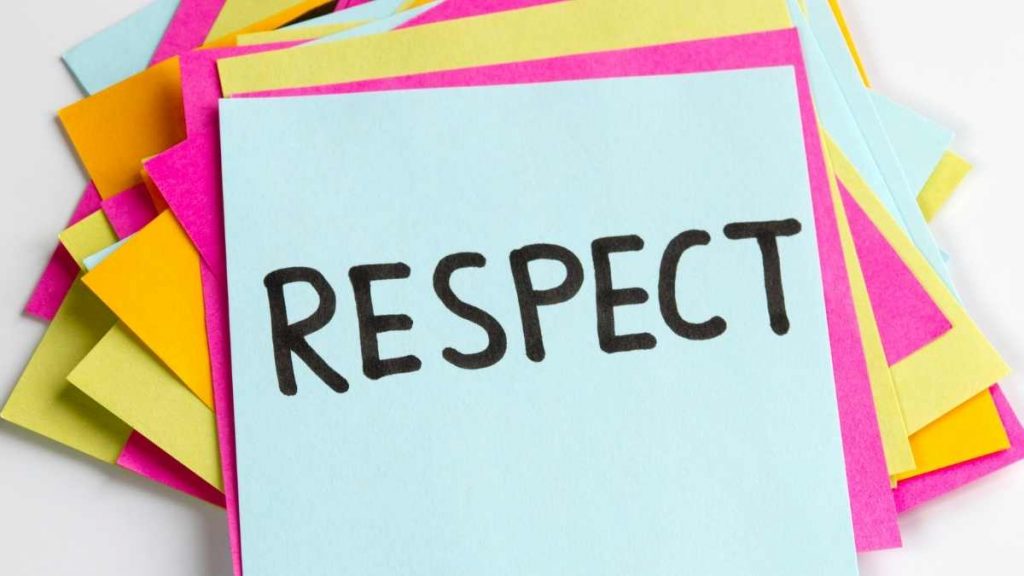 note pad with the word respect