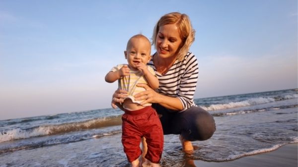 toddler spending time with his mom