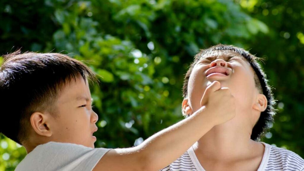 child punching sibling