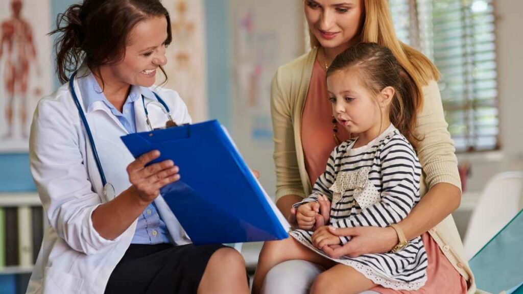 mom talking to doctor