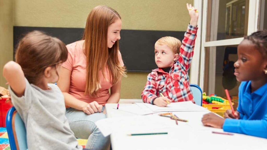 preschooler question with arm up