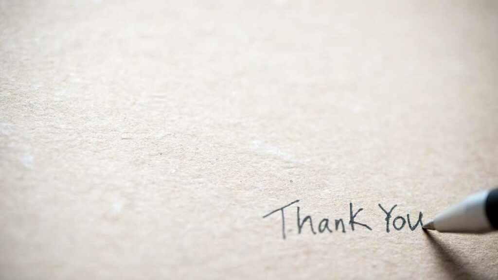 thank you note