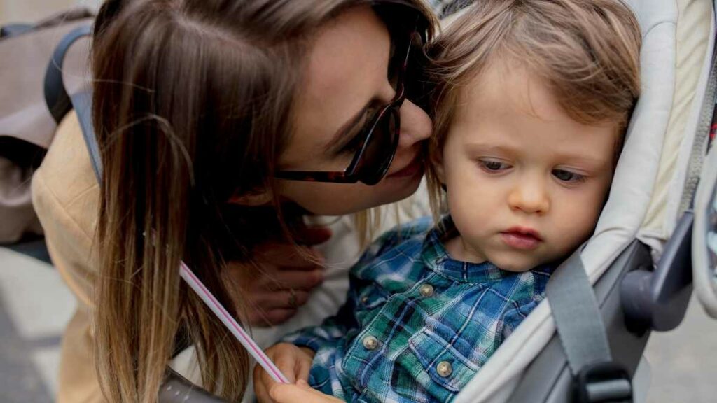 toddler in stroller